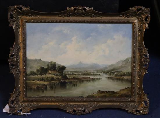 Alfred Gomersal Vickers (1810-1837) Open river landscape 9.75 x 13.75in.